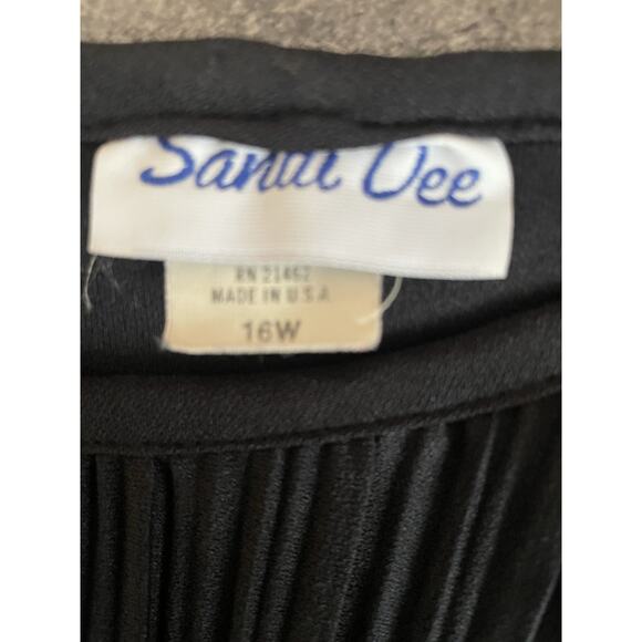 Vintage Black Dress 16 Maxi Whimsigoth Pleated Tiered Cocktail Event NYE Mature - Picture 4 of 9